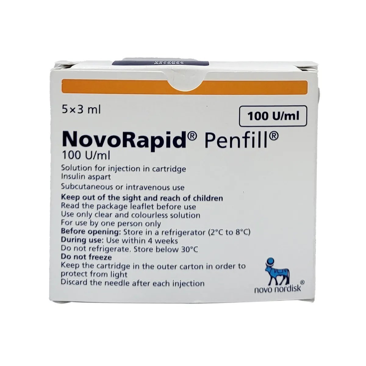 Novorapid 100IU/ml Penfill Solution for Injection 3ml