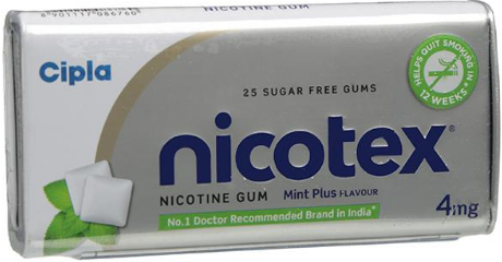 Nicotex 4mg Plus Chewing Gums Sugar Free Mint 10s
