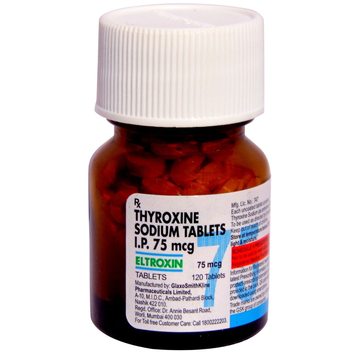 Eltroxin 75mcg Tablet 120s