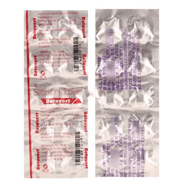 Betavert 8mg Tablet 10s