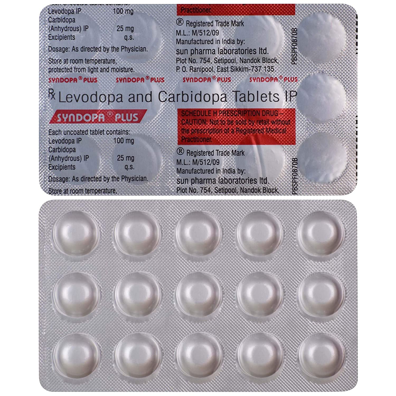 Syndopa Plus 100mg/25mg Tablet 15s