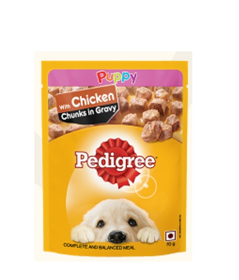 Pedigree Puppy Wet Dog Food Chicken Chunks Gravy  70gm