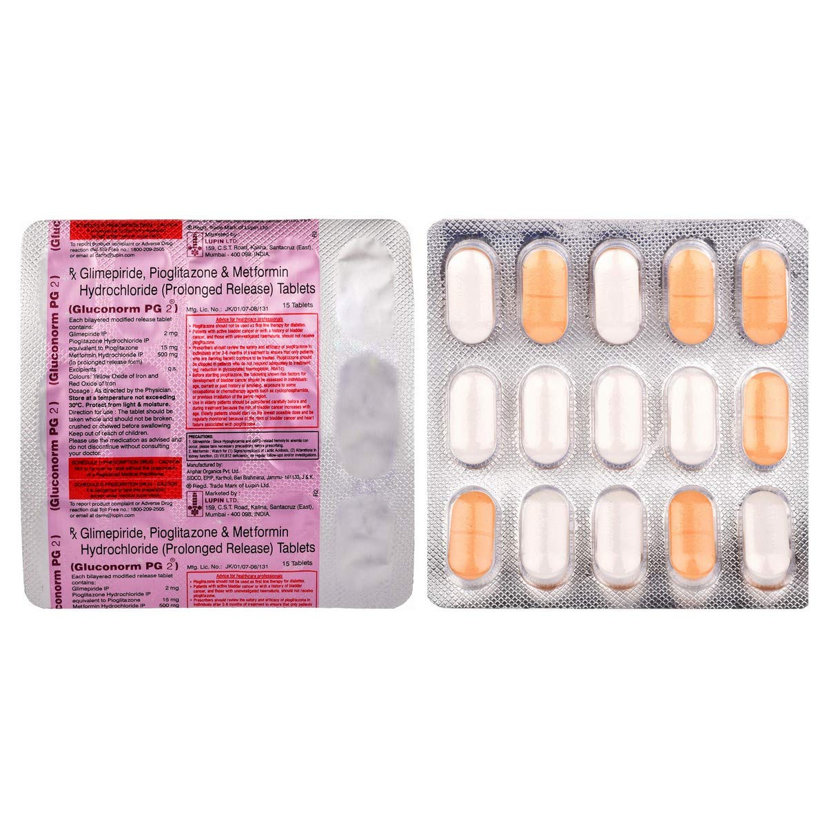 Gluconorm PG 2mg/500mg/15mg  Tablet PR 15s