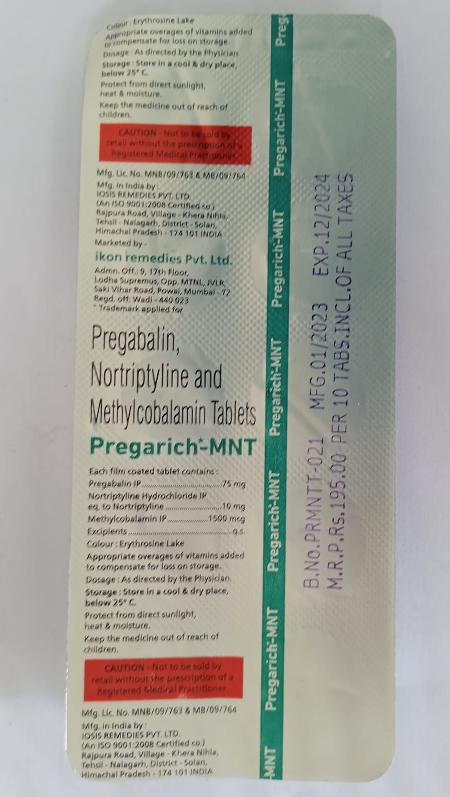 Pregarich MNT 1500mcg/10mg/75mg Tablet 10s