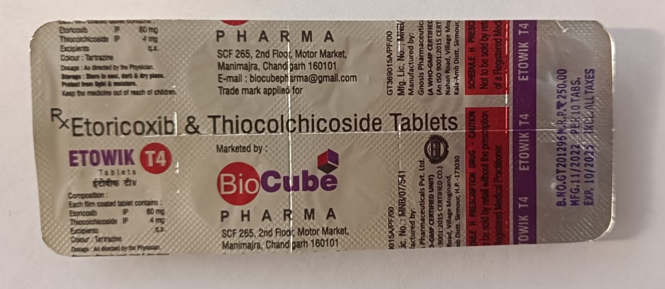 Etowik T4 60mg/4mg  Tablet 10s