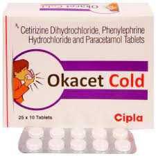 Okacet 5mg/10mg/325mg Cold Tablet 10s