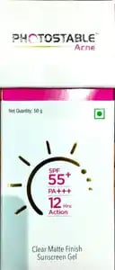 Photostable Acne  PA+++ SPF 55 Sunscreen Gel 50gm
