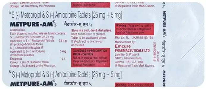 Metpure AM 5mg  Tablet MR 10s