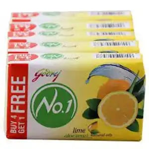 Godrej No.1 Lime & Aloe Soap 100gm 4+1