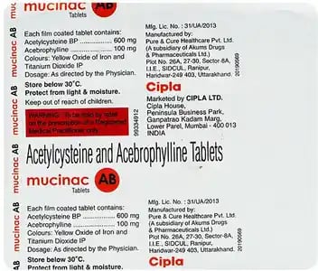 Mucinac AB 100mg/600mg Tablet 15s