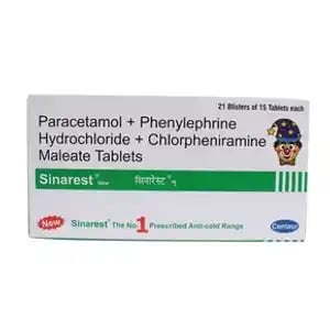 Sinarest New 2mg/500mg/10mg Tablet 15s