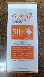 Glosray SPF 50 PA++ Sunscreen Lotion 60gm
