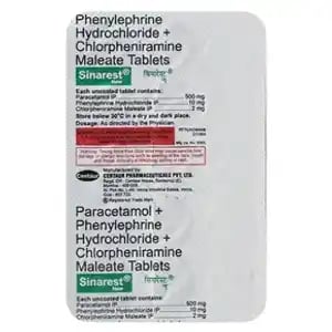 Sinarest New 2mg/500mg/10mg Tablet 15s