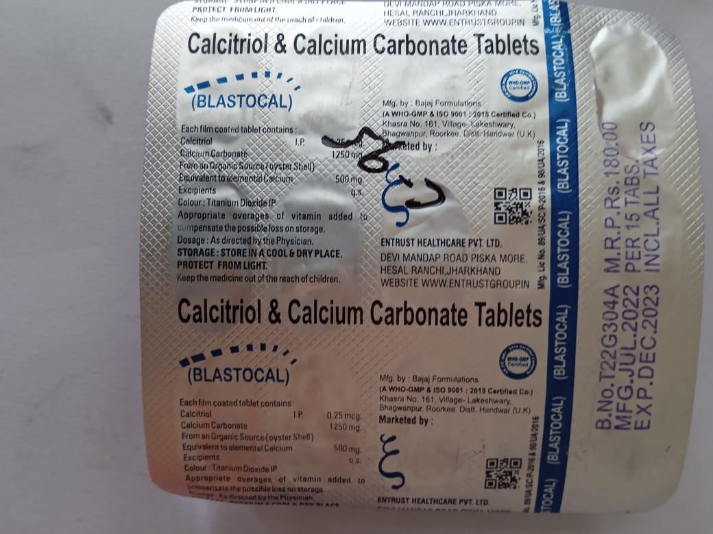 Blastocal Tablet 1250Mg/0.25 Mcg 15s