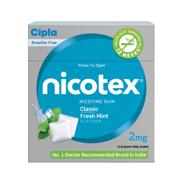 Nicotex 2MG Chewing Gums Classic Fresh Mint 9s