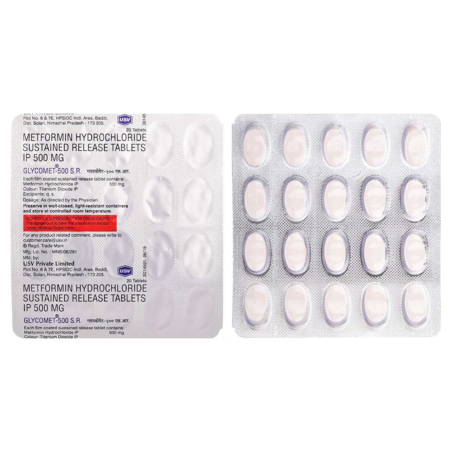 Glycomet 500Mg Tablet SR 20s