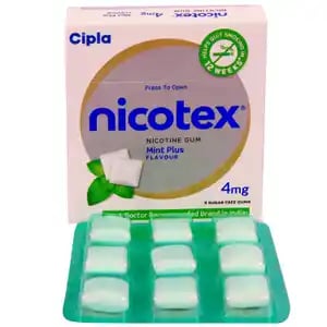 Nicotex 4MG Sugar Free Chewing Gums Mint Plus 9s