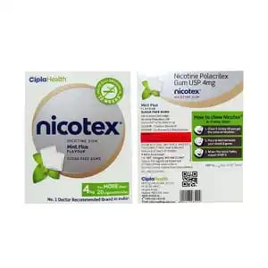 Nicotex 4mg Chewing Gum Mint Plus 12s