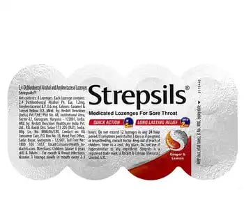 Strepsils Medicated Lozenges for Sore Throat Ginger & Lemon 8s X 5s