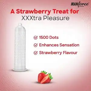 Manforce Wild Condoms Strawberry Flavour 10s
