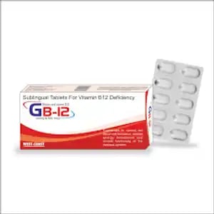 GB 12 Sublingual Vanilla Flavour Tablet 30s