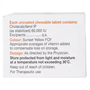 D Sol 60K Vitamin D3 Chewable Tablet Orange 4s