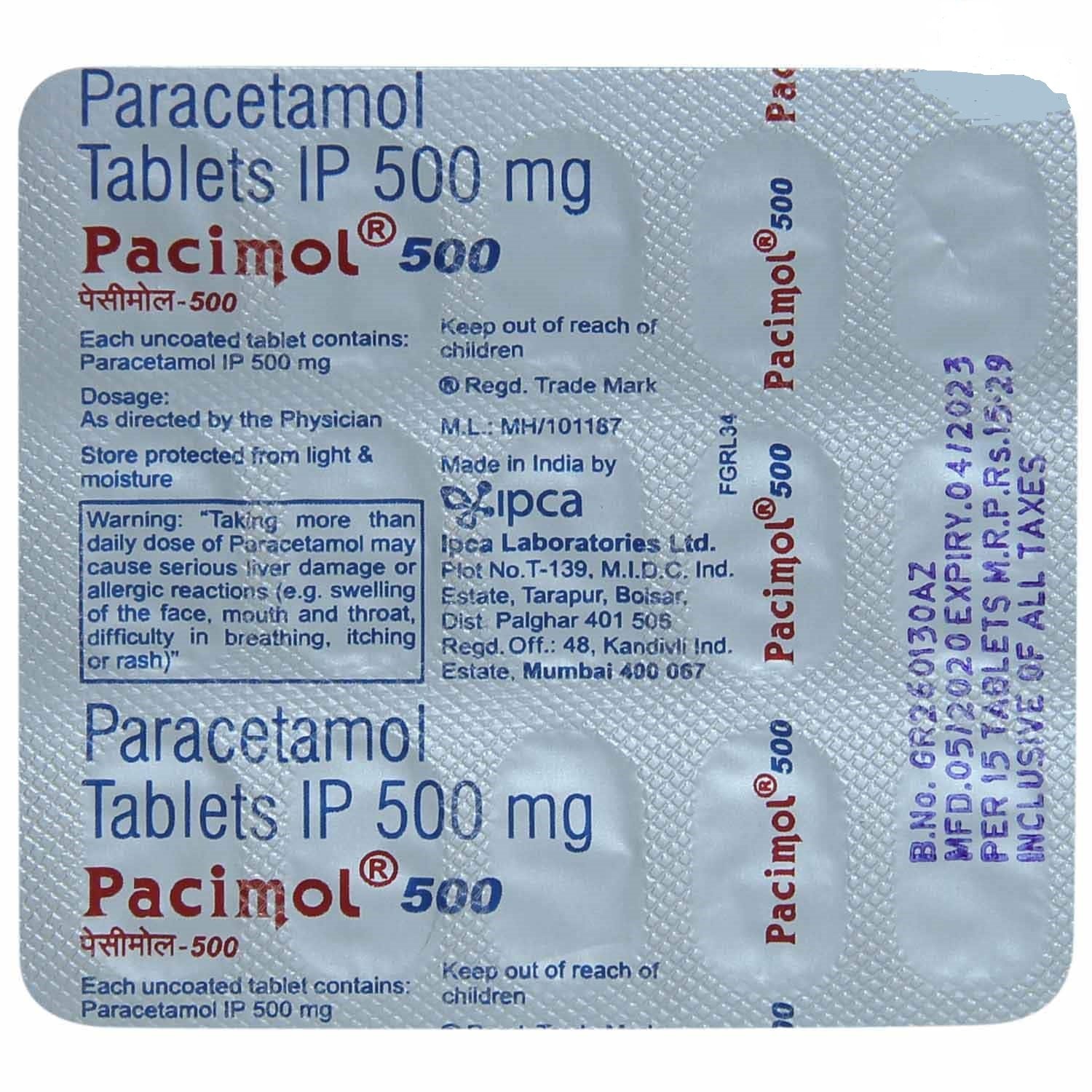 Pacimol 500 Tablet