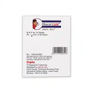 Okacet 5mg/10mg/325mg Cold Tablet 10s